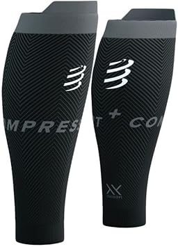 COMPRESSPORT R2 Oxygen Unisex Adult Compression Garment, Black/Steel Grey Multi-Colour, 38-42 cm