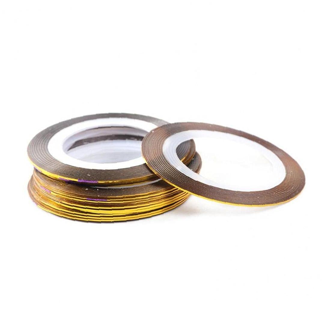 20 Rouleaux Or Argenté Bande Ruban Ligne Ligne Art Autocollants Vernis Virement Ongles Files Foils Décoration De Manucure Adhésif Décoration