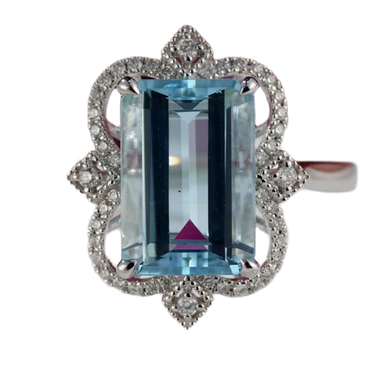 Bague aigue-marine naturelle argent 925 le cadeau d'anniversaire idéal