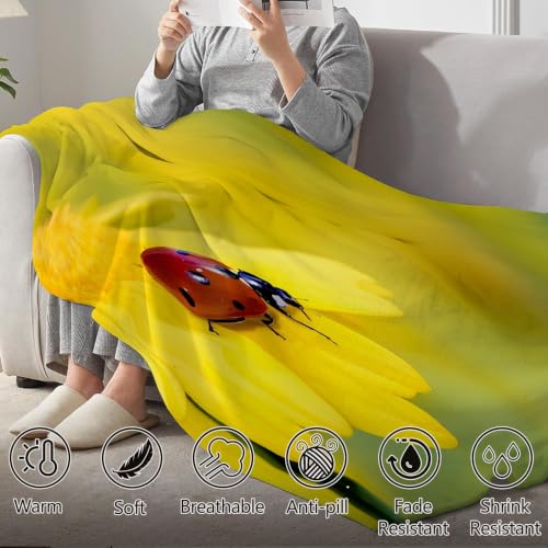 Couverture douce fleurs jaunes plaid cocooning et chaleureux