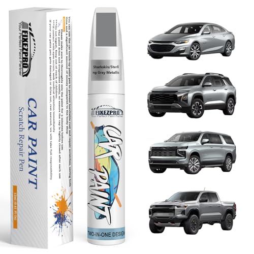 Image of Sharkskin /Sterling Gray Metallic(GXD /WA130H) Touch Up Paint for Chevrolet, Car Paint Scratch Repair Remover Pen Color Exact Match, Easy Fix Automotive Chips and Nicks Scuff