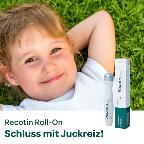 RECOTIN Mückenstich Roll On 2x 15ml – 100% natürlicher Wirkstoff - Für Kinder & Erwachsene - Soforthilfe bei Mückenstichen - Mückenroller - Anti Juckreiz Stift - Mückenstift Roll On