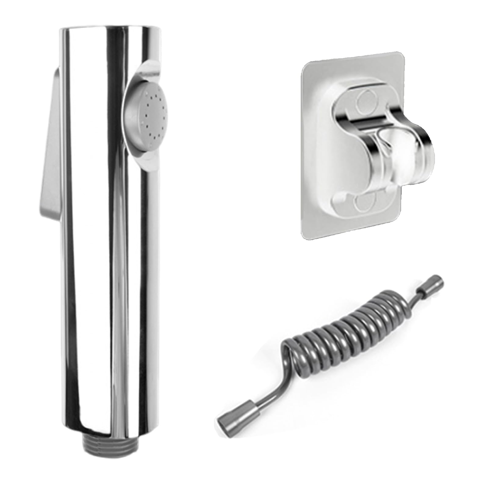 Msioytog Silver Pressure Handheld Bidet Sprayer Set For Toilet Abs Diaper Cleaner With Hose & Holder Simple Installation Handheld Bidet Sprayer