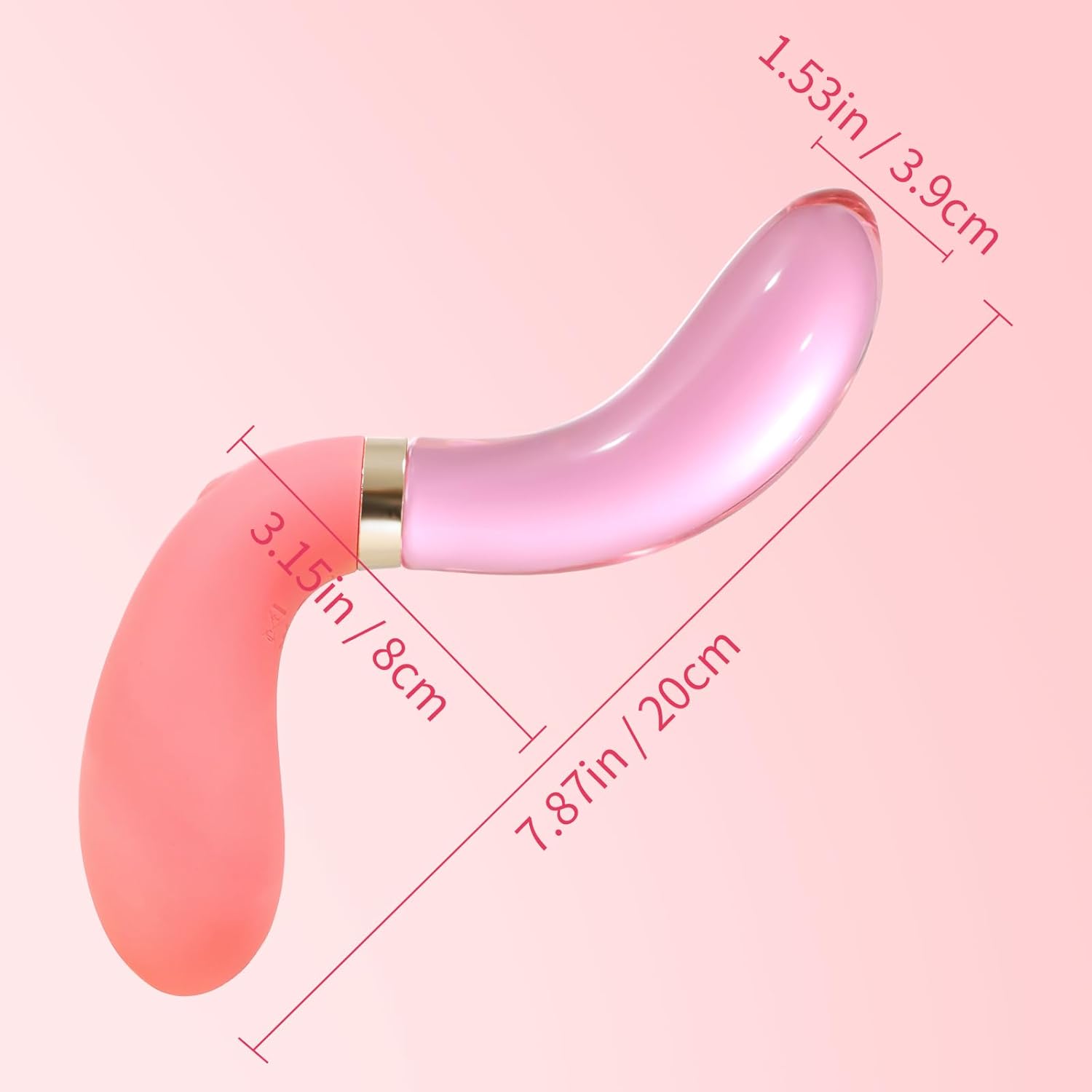 Vibrators& Double Sided Glass Dildo – G Spot Vibrator with Light-Up Glass Dildo and Silicone Tips, 10 Modes Anal Sex Toys for Women, Solo or Couple Play