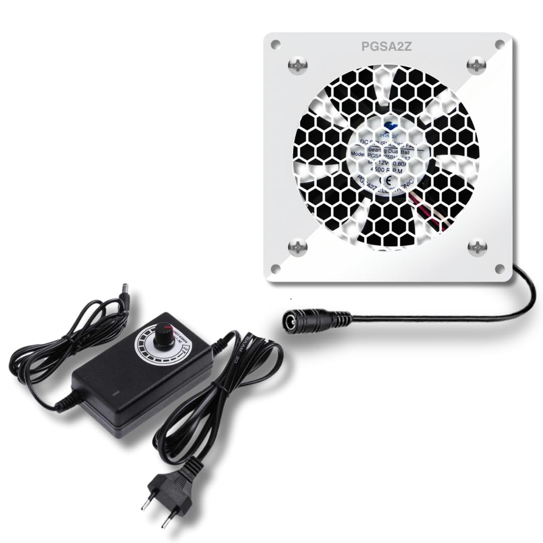 PGSA2Z Enhanced Cooling Solution 80mm AC Plug Fan (120V/110V/220V) with Adjustable Speed Controller for PC, Doorway, Receiver, Xbox, DVR, Router, Home Theater, AV Cabinets (White) (B0D2VCS5ZJ) Amazon Price History, Amazon Price Tracker