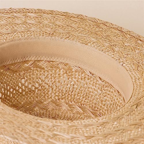 Chapeau de soleil en sisal fait main au design plat et ajouré haut de gamme