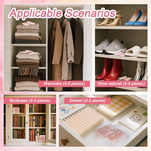 Sachets for Drawers and Closets - 100 Pcs Rose Sachet Bag Natural Floral Fragrance Bags Bulk Odor Eliminator and Air Freshener for Drawer,Clothes Storage and Small Spaces - Image 5