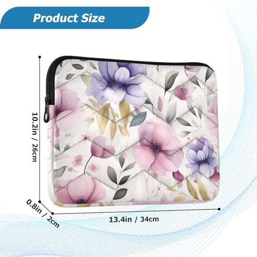 Funda para portátil de 13-14 pulgadas morada con diseño floral miniatura 3