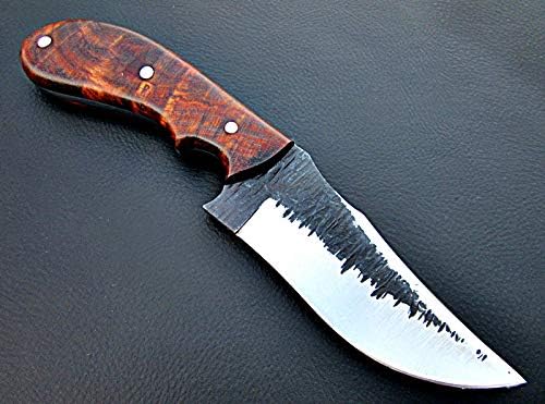 BC-112 Custom Handmade Hi Carbon Steel Skinner Knife - Exotic Rose Wood Handle