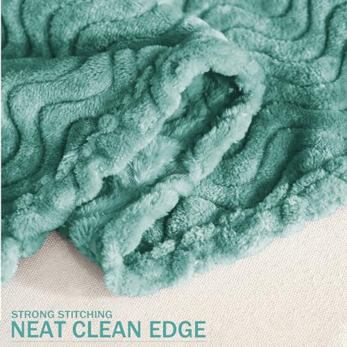 Exclusivo Mezcla FB-JW-5070-CL-UK Celadon Fleece Throw Blanket For Couch Bed thumb #5