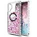 NGB Supremacy Magnetic for Samsung Galaxy Note 10 Case, Rose Gold | Compatible with Magsafe | with Diamond Wrist Strap Lanyard, Glitter Floating Liquid Cute Phone Cover