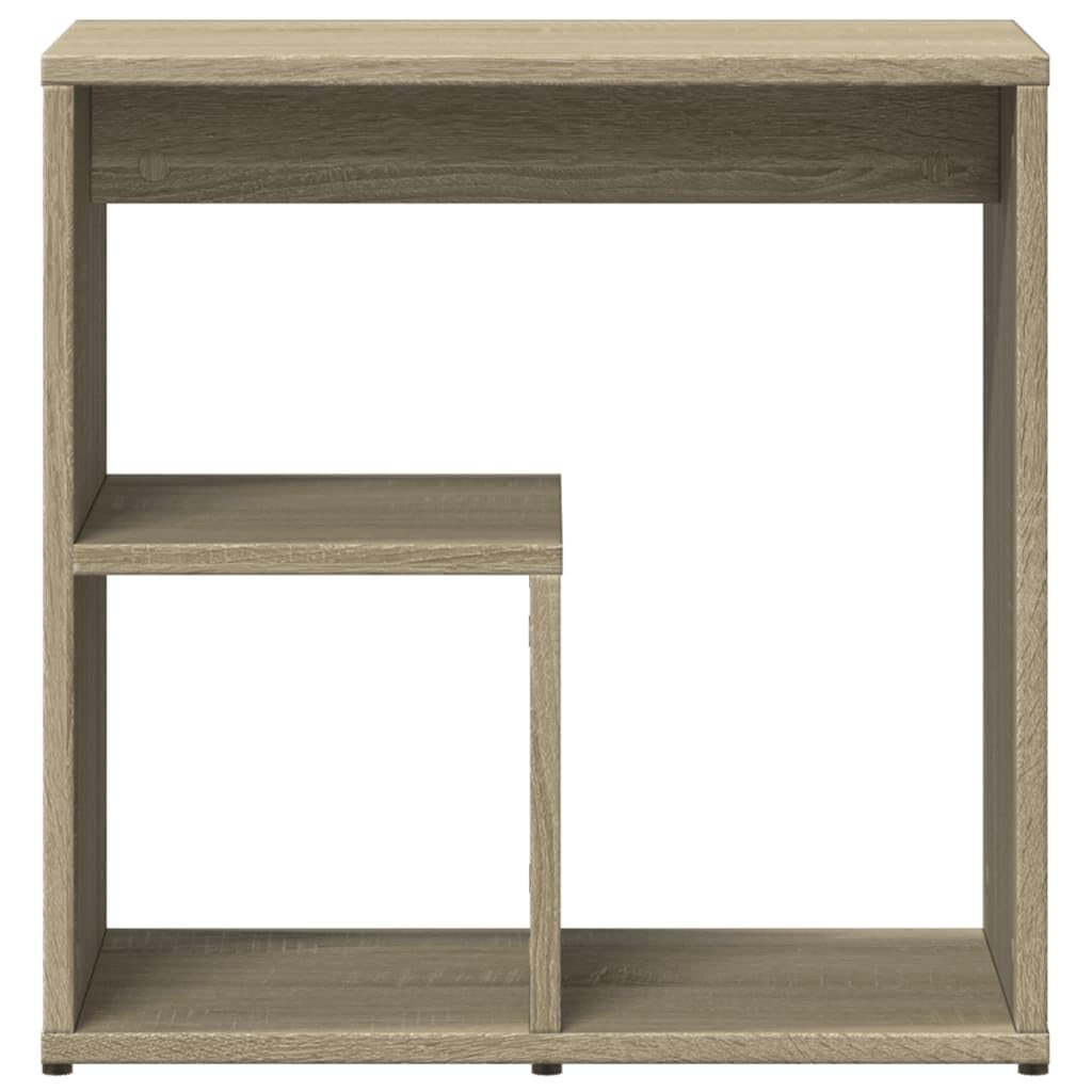 Juego de 2 mesas auxiliares de roble Sonoma, madera de roble, 50 x 30 x 50 cm, con estante de almacenamiento y tablero robusto para salón, dormitorio, pasillo, junto al sofá, cama
