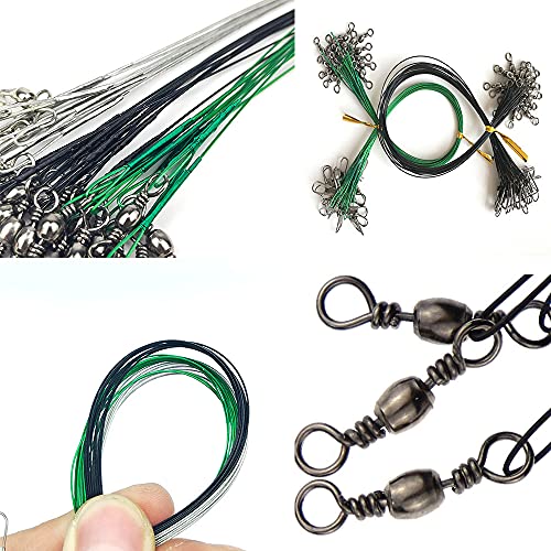 Foto von THETAG 75 Stücke Stahlvorfächer 3 Farben Edelstahl Stahlvorfach Angeln Stahlvorfach 30cm Edelstahl Vorfächer, Hidden-Hauptschnur, Angelzubehör