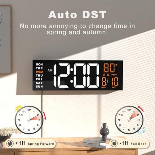 Jall PH01-B 16 Inch Large Digital Wall Clock Timer, Remote Controll, 2 Alarms, Led Display thumb #4