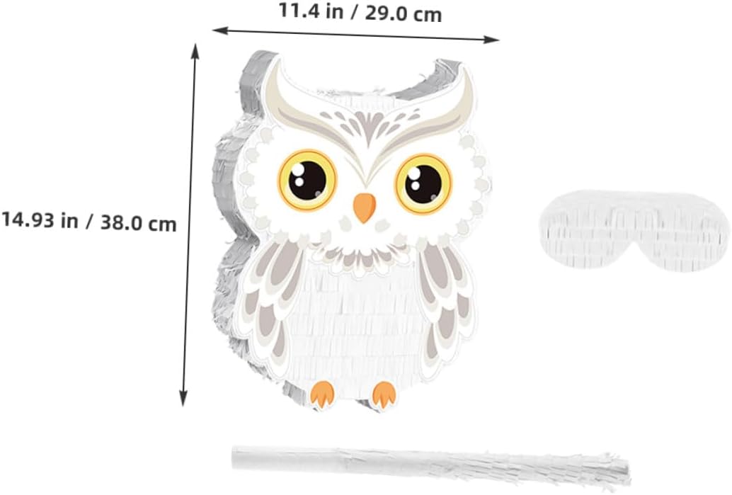 Generic Owl with Stick and Blindfold White Forest Animal Design for Jungle Birthday Halloween Shower Party Decorations and Games Easy to Fill and Versatile Favor