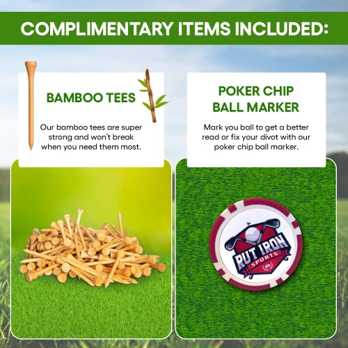 Rut Iron Sports Golf Grip Kit - Golf Club Regripping Kit For Up To 15 Clubs - Golf Club Grip Tape, Golf Grip Solvent, Hook Knife, And Vise Grip - Includes Pga Approved Bamboo Tees & Poker Ball Marker #TOP5