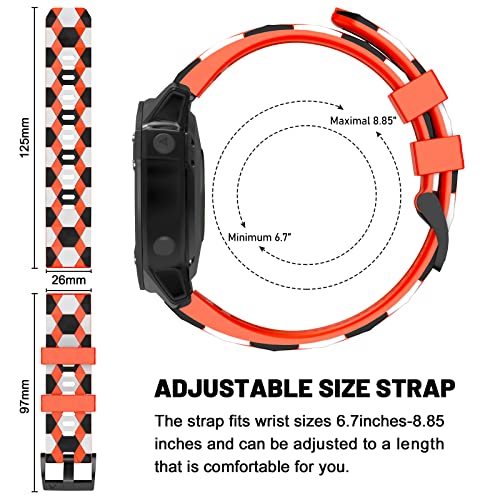 MYSNBKN Fenix 7X Strap 26mm Silicone bands for Garmin Fenix 7X/Fenix 6X/Fenix 6X Pro/Fenix 5X/Fenix 5X Plus/Fenix 3/Fenix 3 HR(Quick Fit) - Image 3