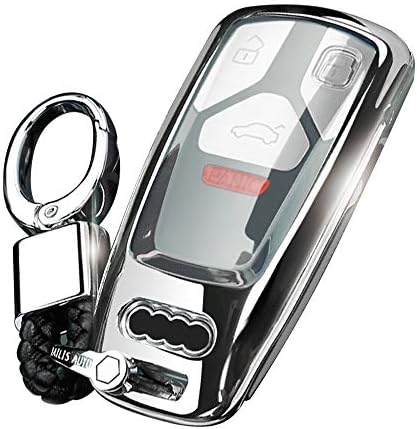 Amazon アウディ スマートキーカバー ケース リモコン キー カバー 高級 Tpu軽量 シリコン キーホルダーー 鍵を守り 飾りケース スマート 汚れ 滑り 傷防止 l A5 Q7 Tt Ttsなど 灰 キーケース キーホルダー 車 バイク