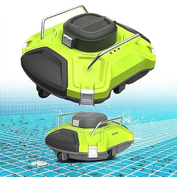 Aspirador De Piscina RobóTico Sem Fio, Aspirador De Piscina AutomáTico, SucçãO Poderosa, Ipx8 à Prova D'áGua, Motor Duplo, Filtro Fino De 200μM Para Piscina Plana Acima/Dentro Do Solo Até 100㎡