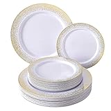 Diseñado para todas las ocasiones: nuestros juegos de vajilla son ideales para todas las ocasiones. Pueden transformar un simple ajuste de mesa en uno elegante. Estos platos son una opción perfecta para actualizar banquetes, bodas, compromisos, cumpleaños, fiestas, baby showers, catering de lujo y cenas en casa, etc.