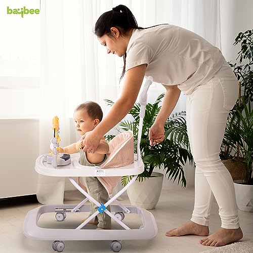 Image of Baybee Nexus Baby Walker for Kids with Parental Push Handle & 2 Height Adjustable, Multi-Function Folding Activity Walker for Baby with Musical Toy Bar | Walker Baby 6-18 Months Boys Girls (Grey)