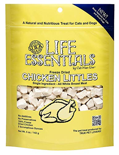 Life Essentials By Cat-Man-Doo Freeze Dried Chicken Littles For Dogs & Cats - 5 Ounces - Grain Free Treat - 4 Pack #TOP1