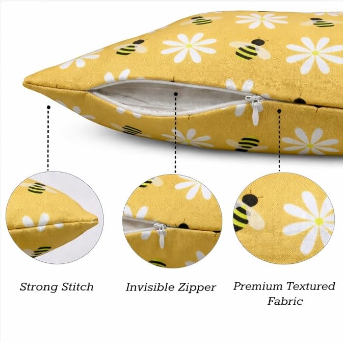 Image of Reversible Cushion Cover 16 inch x 16 inch Set of 5 - Premium Stitched Sofa Pillow Cover Set with 10 Unique Bohemian Printed Designs & Invisible Zipper