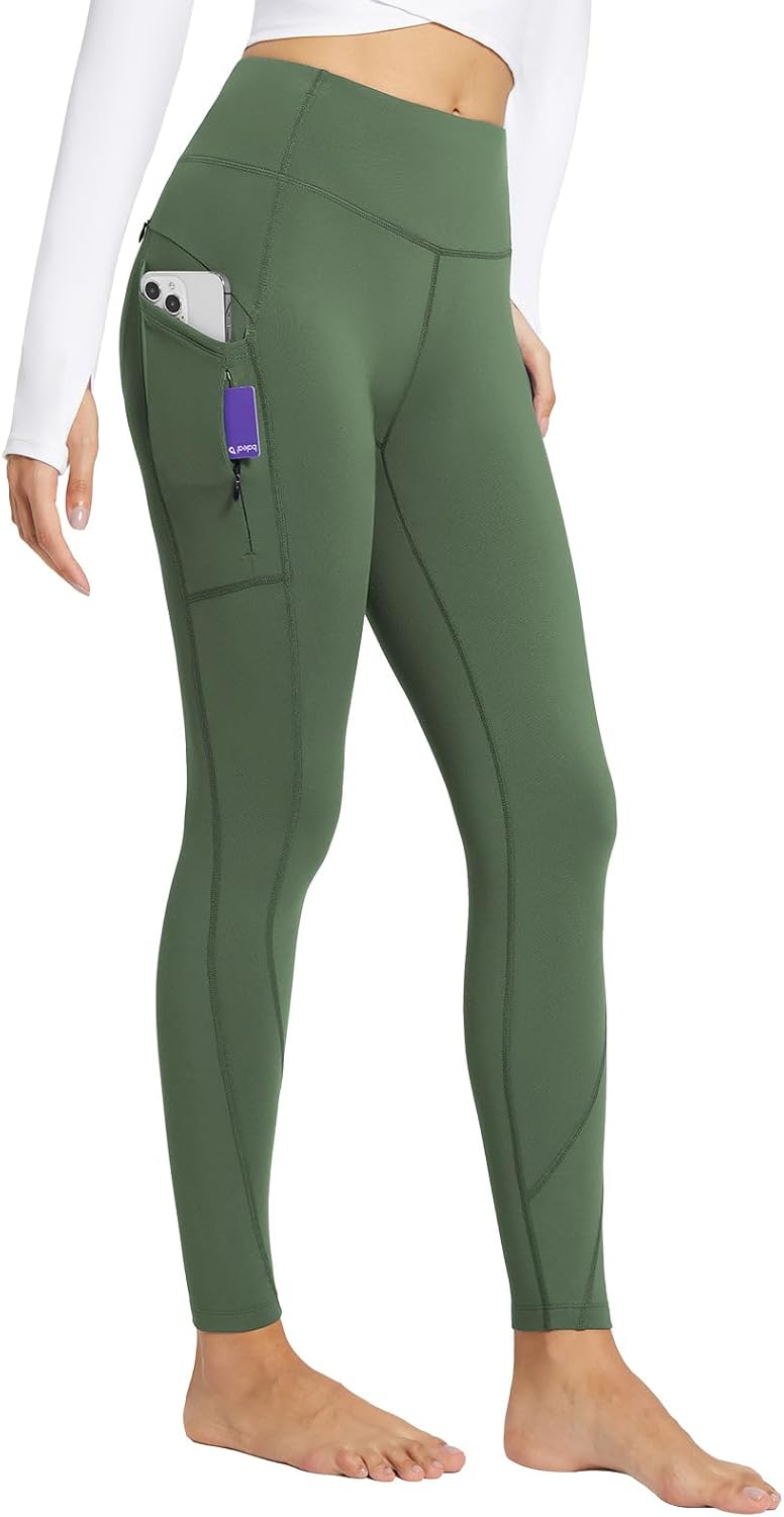 baleaf Women's Fleece Lined Leggings Thermal Warm Winter Tights High Waisted Yoga Pants Cold Weather with Pockets