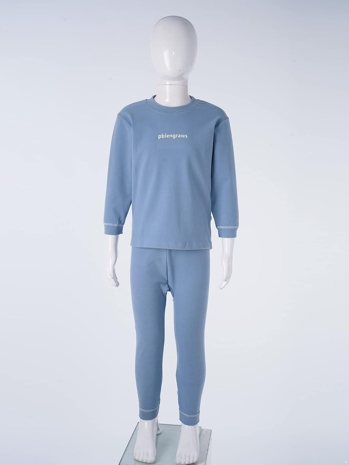 easyforever Kids Girls Boys Velvet Thermal Underwear Set Warm Base Layer Long Sleeve Letter Print Tops with Trousers Set