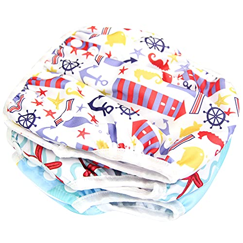 Image of Langsprit 3 Pack Swim Diaper for Baby & Toddle,Reuseable Washable Diaper Swim for Swimming Lesson & Baby Shower Gifts