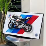 iLuane Display Wallboard for LEGO Technic BMW M 1000 RR 42130 Motorcycle Model Kit, Adult Collectibles Wall Mount, Home or Office Décor (No Car Included)