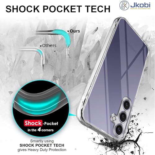 Image of Jkobi Back Case Cover for Samsung Galaxy S24 Plus (Silicone Clear Shockproof Case with Camera Protection | Transparent | Flexible and Soft)