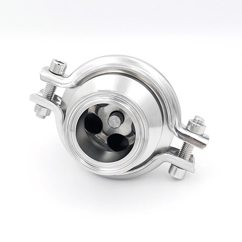 Raccordo sanitario a flusso unidirezionale con valvola di ritegno a tre morsetti in acciaio inossidabile 304, 1 set(63mm 77.5)
