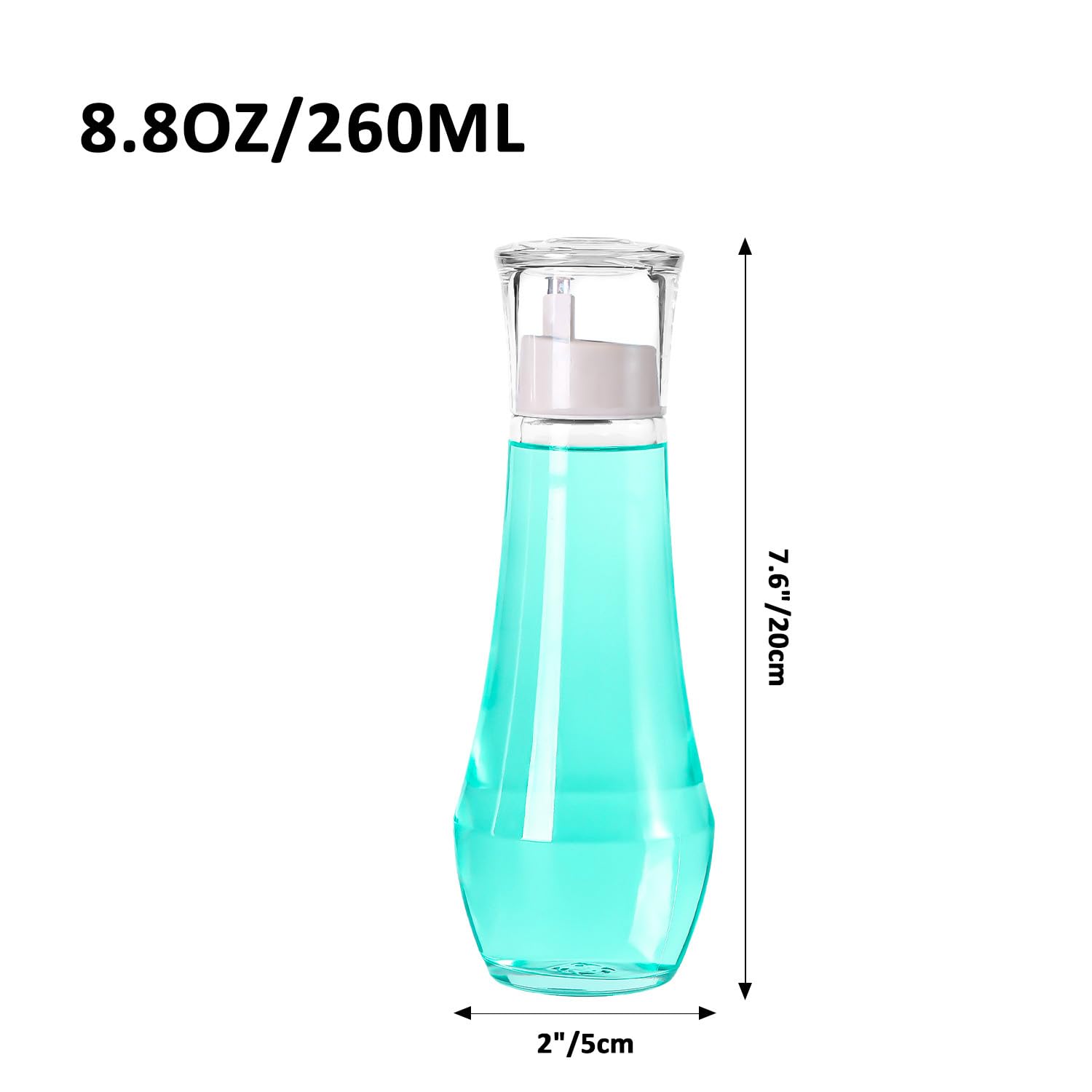 ZOBONETI Mouthwash Dispenser For Bathroom, Glass Mouth Wash Dispensers With Cup, Mouthwash Container Bottle Holder For Adults/Kid, 8.8 OZ, Set Of 2