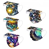 weltraum für kinder buch Lulupi Mundschutz Kinder Einweg 3-lagig mit Motiv Bunt Mund Nasenschutz Cartoon Druck Tücher Atmungsaktiv Mund-Tuch Bandana Halstuch Schals