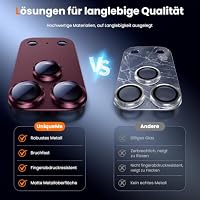 UniqueMe für iPhone 18 Pro Kameraschutz - Burgund, Objektivfolie – Ansicht 5