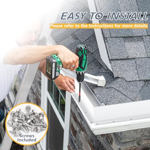 Flamorrow 4 Pack Aluminum Gutter Valley Splash Guards, Foldable Rainwater Roofing Gutter Guard with Screws, Bendable Roof Rain Diverter for House Flat Shingle Roofs, Valley, Corner, Silver by Flamorrow - Used condition - Image 5