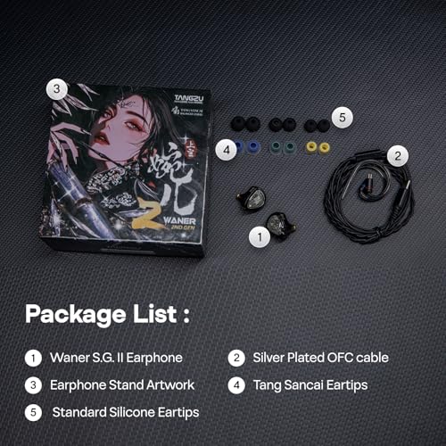 Image of Linsoul TANGZU Wan'er S.G II in Ear Monitor,HiFi Wired Earbuds,10mm Dynamic Driver PET Diaphragm Gaming IEM Earphones with 2Pin Detachable OFC Cable for Audiophile DJ Stage (Clear White, Typec Mic)