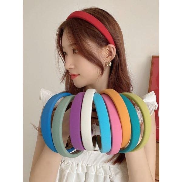 KIYAN matte candy color Hair Hoop thick soft sponge padded headband Hair Accessories set is in 12 different colours 1