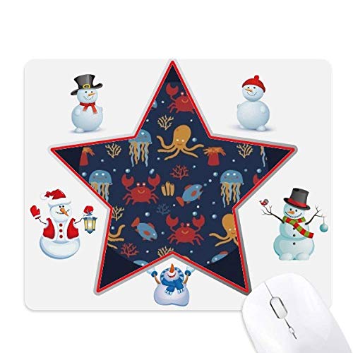 Tapis de souris mer profonde et bonhomme de neige grand format