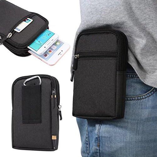 Gcepls Universal Multifunction Leisure Smartphone Holster Pouch Belt Waist Bag Nylon Pouch Security Pack for iPhone 6s Plus/ Samsung galaxy S7 / S7 Edge and 6.5" Smartphone (Black)