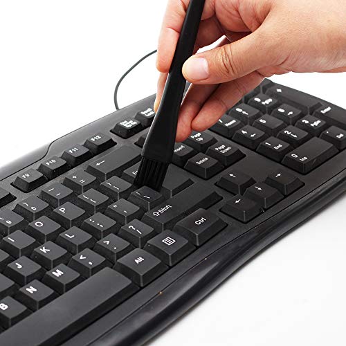 Small Nylon Anti Static Brushes, Portable Size Plastic Handle Brush Kit For Cleaning Computer Keyboard Car Lab (Black, 8 Pack) #TOP4