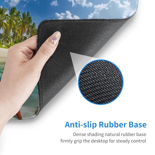 Image of Beach Ocean Starfish Extended Gaming Mouse Pad, with Stitched Edges Large Mouse Pad Desk Protector, Rubber Base Mousepad Keyboard Mouses Mat for Work Game Office Home- 32 inch X 12 inch Inch,E663