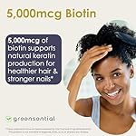 Sugar-Free Hair, Skin & Nails Gummies | Full Complex + 5,000 mcg Biotin | Supports Hair Growth, Vibrant Skin, & Strong Nails for Women & Men | Vegetarian, Non-GMO Verified, Made in USA - Image 3