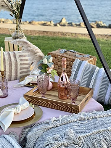 Wood Serving Tray With Handles Rectangular Wooden Coffee Table Breakfast Large Tray For Eating, Bedroom, Kitchen, Living Room - 17X13 Inches #TOP7