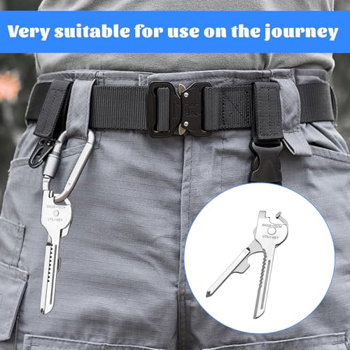 Keychain Portable Cutter Multi Tool,2 PCS 6 in 1 Keychain Stainless Steel Key Screwdriver Pocket Tool Key,Portable Cutter,Portable Bottle Opener Key for Outdoor Camping Adventure Everyday Tools - Image 6