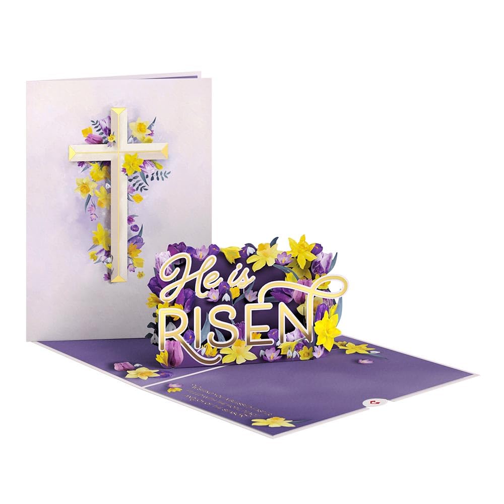 Lovepop He is Risen Pop-Up Easter Card - Fun Spring 3D Greeting Card Gift - Religious Happy Easter Cards for Boys, Girls, Men, and Women - Measures 5"