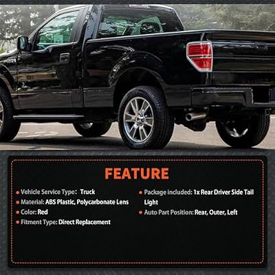 labwork Driver Side Tail Light Replacement for F150 2009-2014 Rear Tail Light Brake Lamp Assembly LH Left Side BL3Z13405B FO2818143