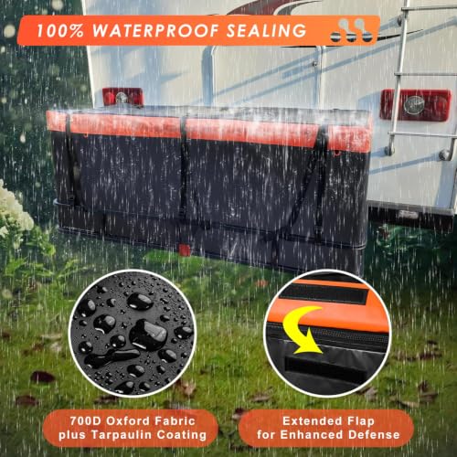 Image of Hitch Cargo Carrier Rack 53 inch*19 inch*5 inch + Waterproof Bag 9 Cu.Ft. (51 inch*17 inch*18 inch) | Included Cargo Net with Attachment Hooks,Ratchet Straps,Hitch Stabilizer|500 Lbs Capacity,Fit 2 inch Receiver