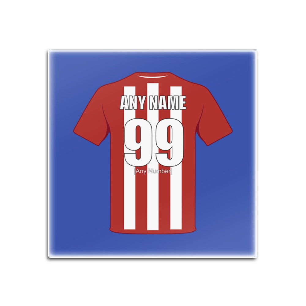 UNIGIFT Personalised Gift - Brentford Glass Square Coasters (Football Club Design Theme, Colour Options) - Any Name/Message on Your Unique Mat Pad - The Bees